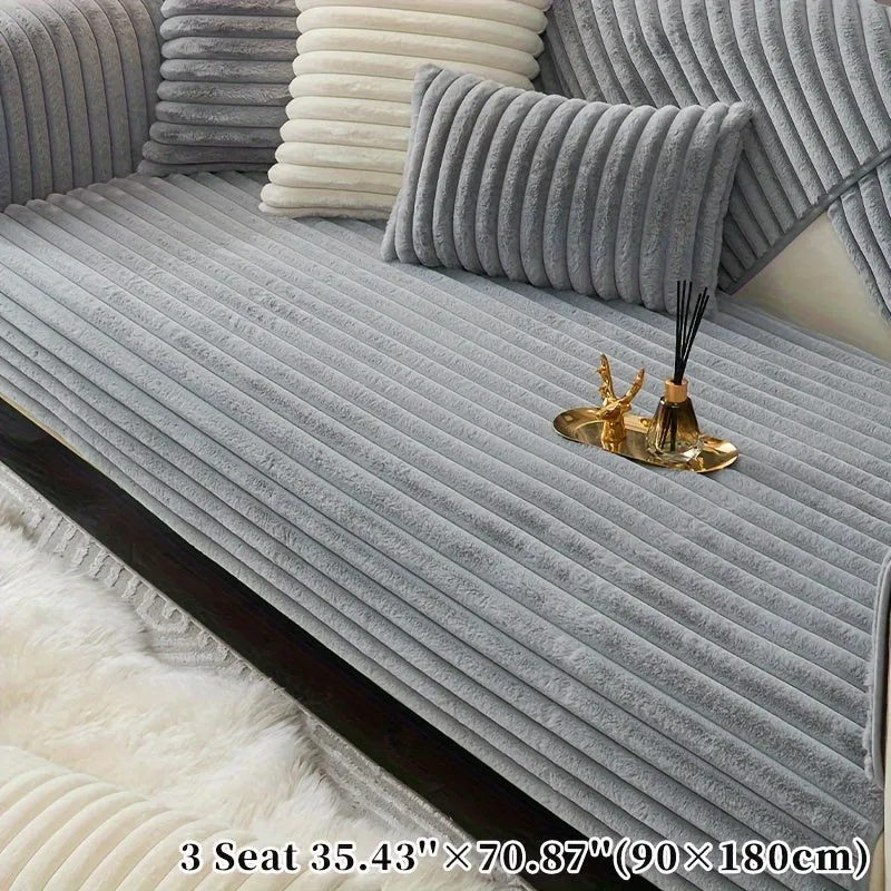 Machine Washable Sofa Slipcover NonSlip Rabbit Fur  Chic Home Decor