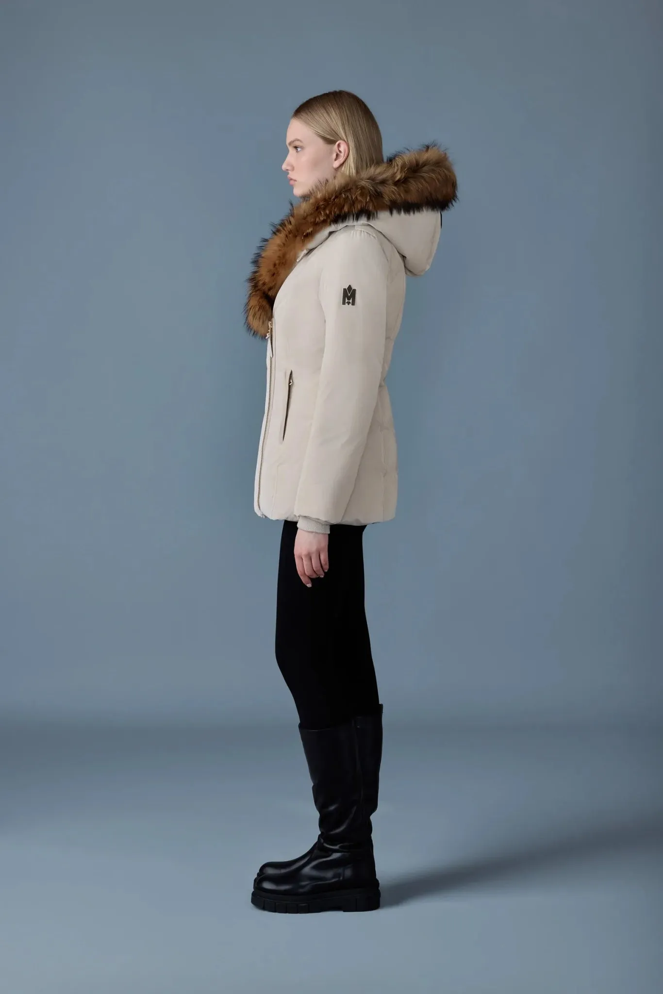 MACKAGE ADALI-F - Down Coat With Natural Fur Signature Mackage Collar