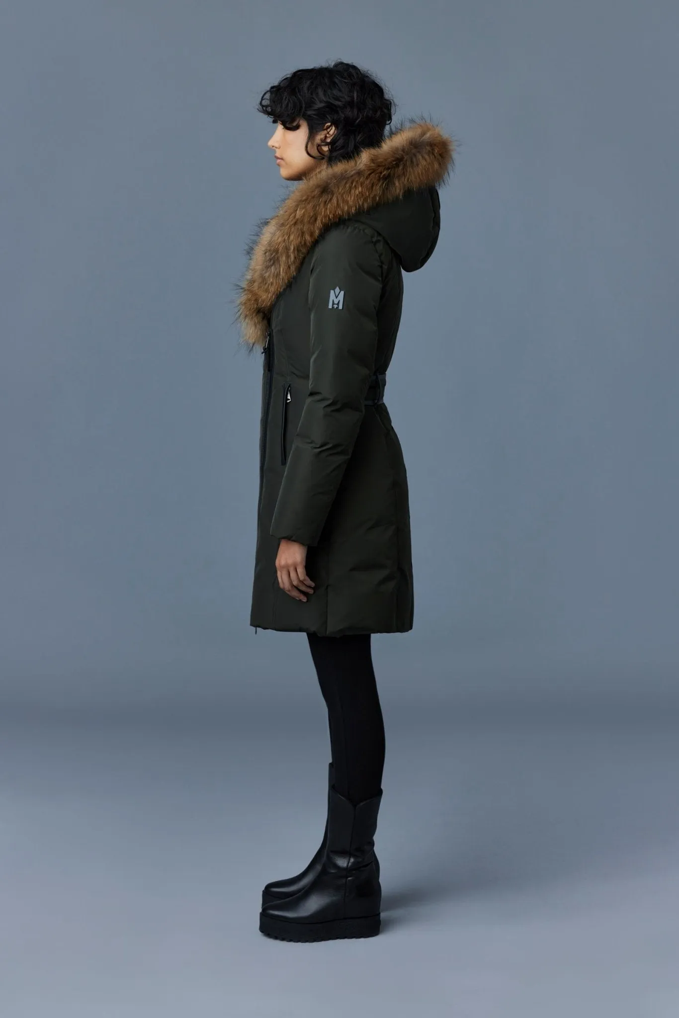 MACKAGE KAY-F - Down Coat With Natural Fur Signature Mackage Collar