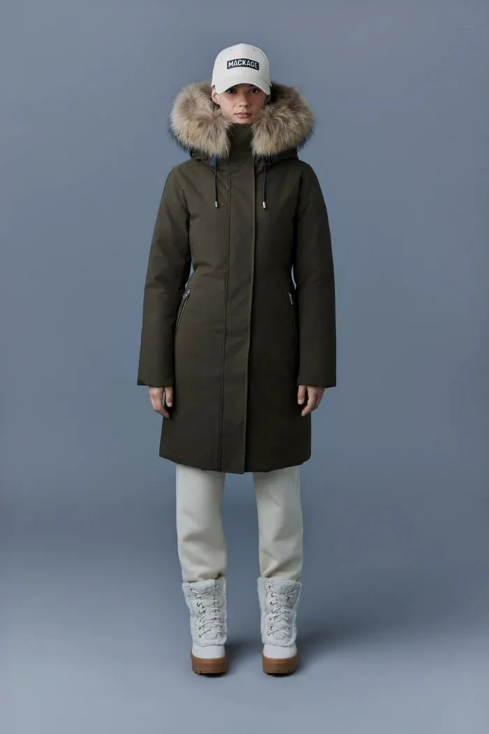 MACKAGE SHILOH-F - 2-IN-1 Fitted Down Coat With Removable Bib And Natural Fur