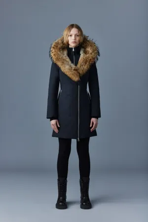 MACKAGE TRISH-F - Powder Touch Down Coat With Natural Fur Signature Mackage Collar