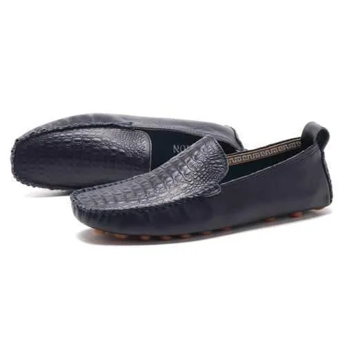 Men Sofrt LeatherMoc Toe Driving Flat