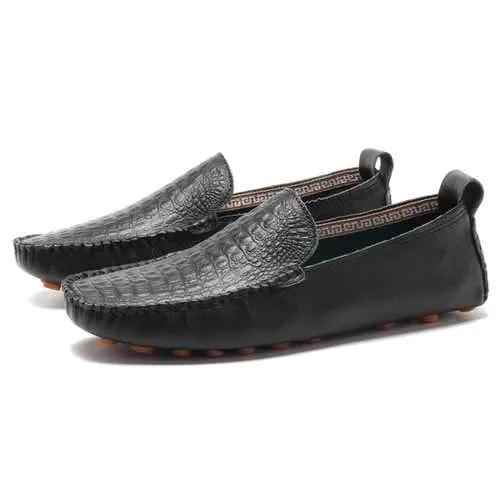 Men Sofrt LeatherMoc Toe Driving Flat