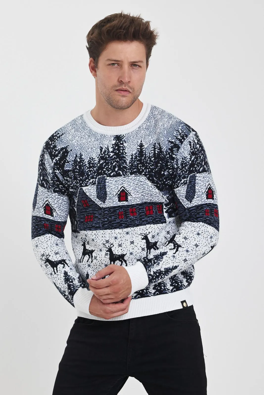 Men's European Christmas Sweater – Festive Design, Premium Quality | 52502