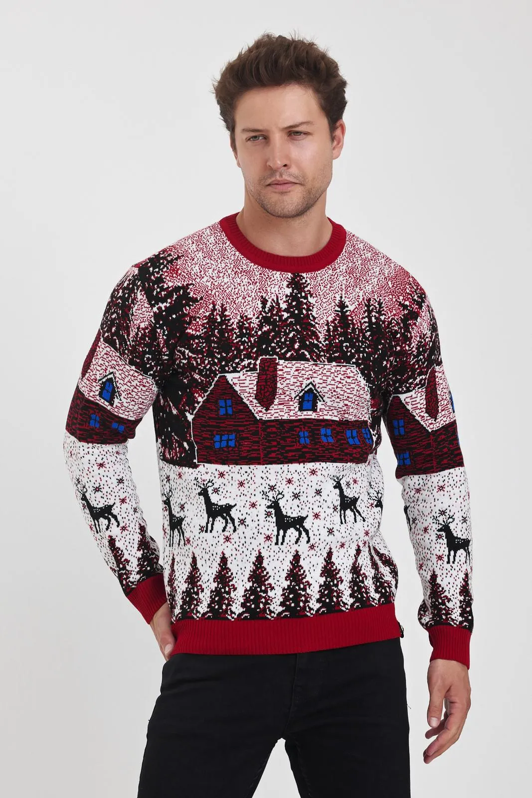 Men's European Christmas Sweater – Festive Design, Premium Quality | 52502