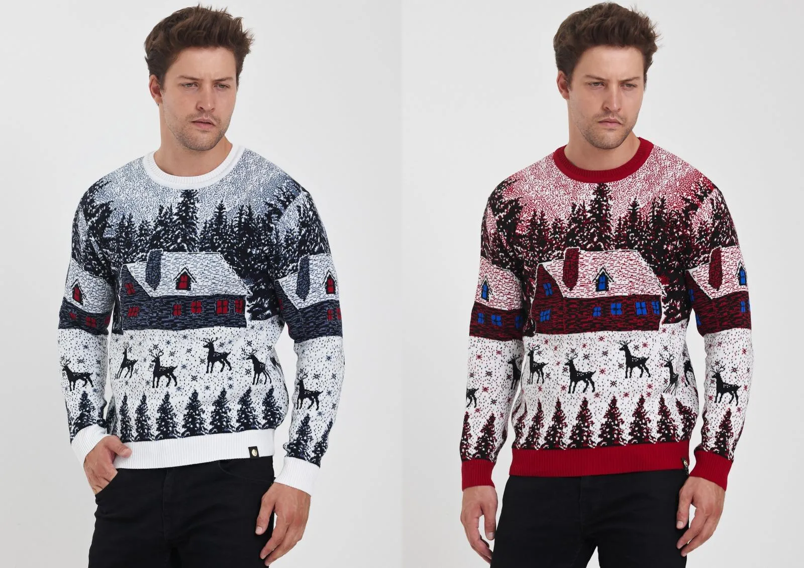 Men's European Christmas Sweater – Festive Design, Premium Quality | 52502