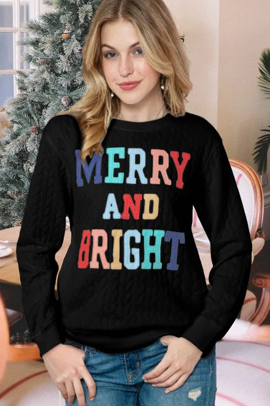 *Merry Cable Knit Pullover Sweatshirt