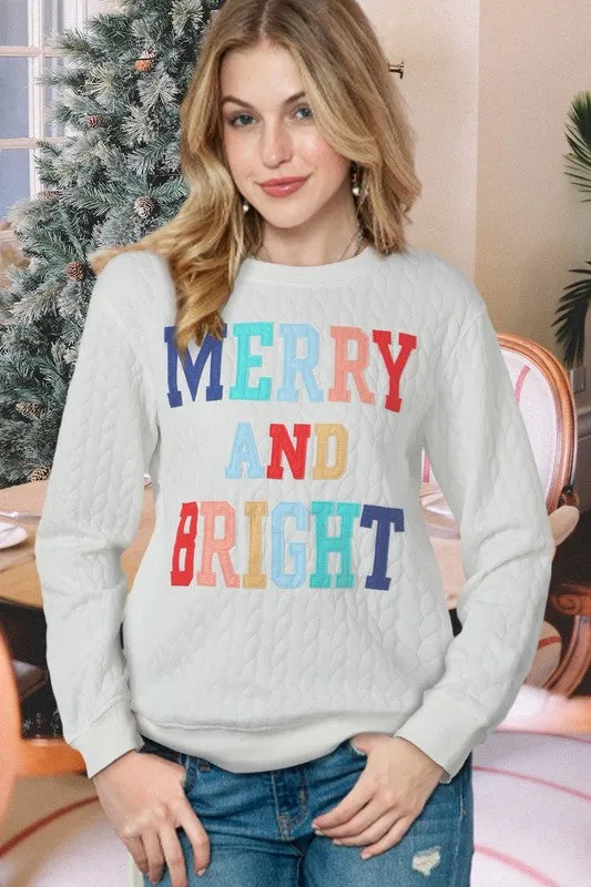 *Merry Cable Knit Pullover Sweatshirt