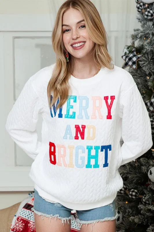 *Merry Cable Knit Pullover Sweatshirt