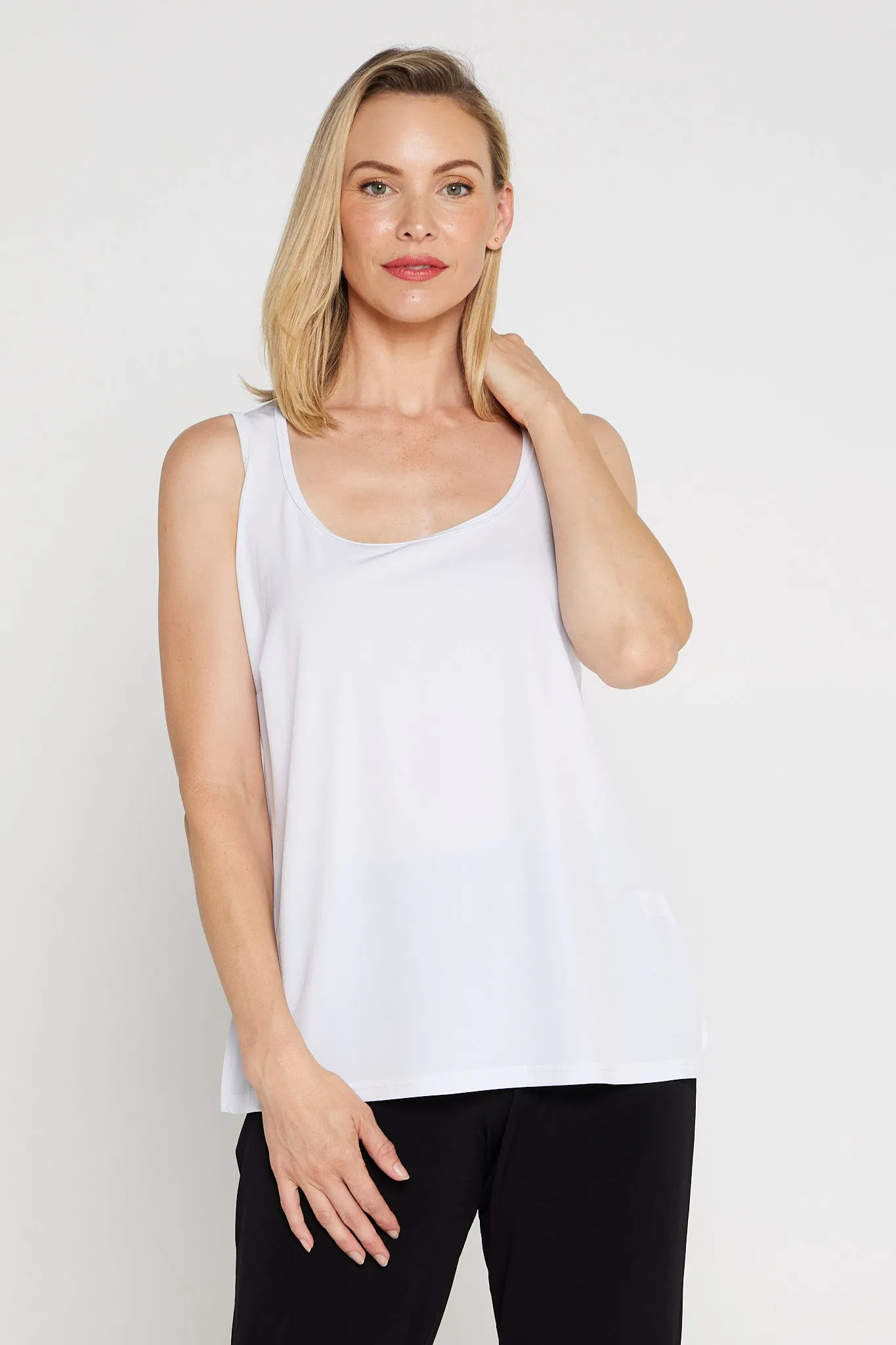 Mia Stretch Cami - White