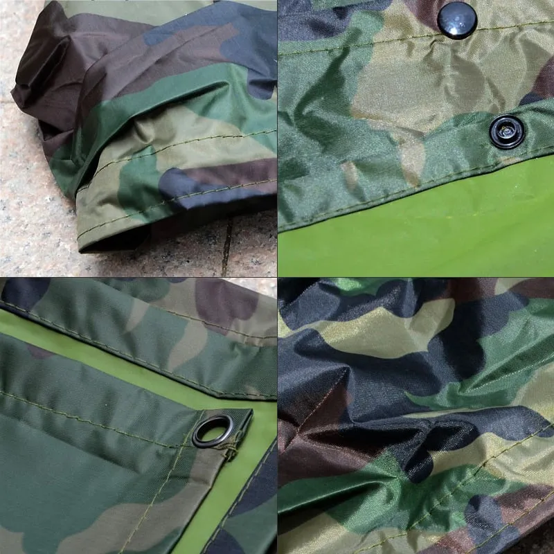 Military Style Hooded Rain Poncho & Multi-Purpose Waterproof Shelter / Tent / Picnic Mat Stealth Angel Survival SA-RC1