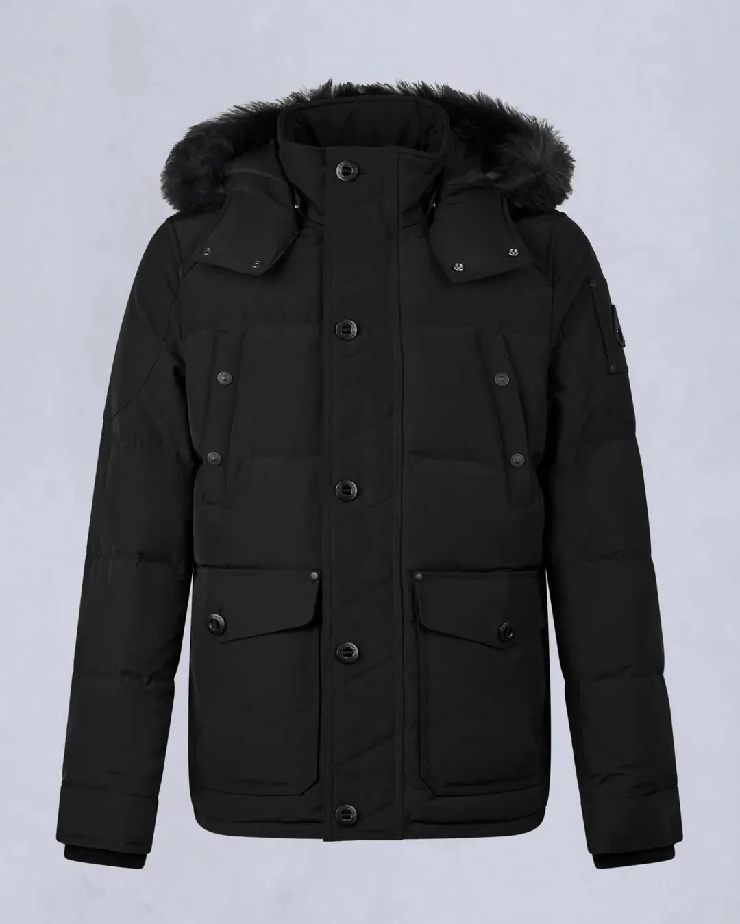 MOOSE KNUCKLES - ONYX ROUND ISLAND SHEARLING DOWN JACKET - M33MJ122S