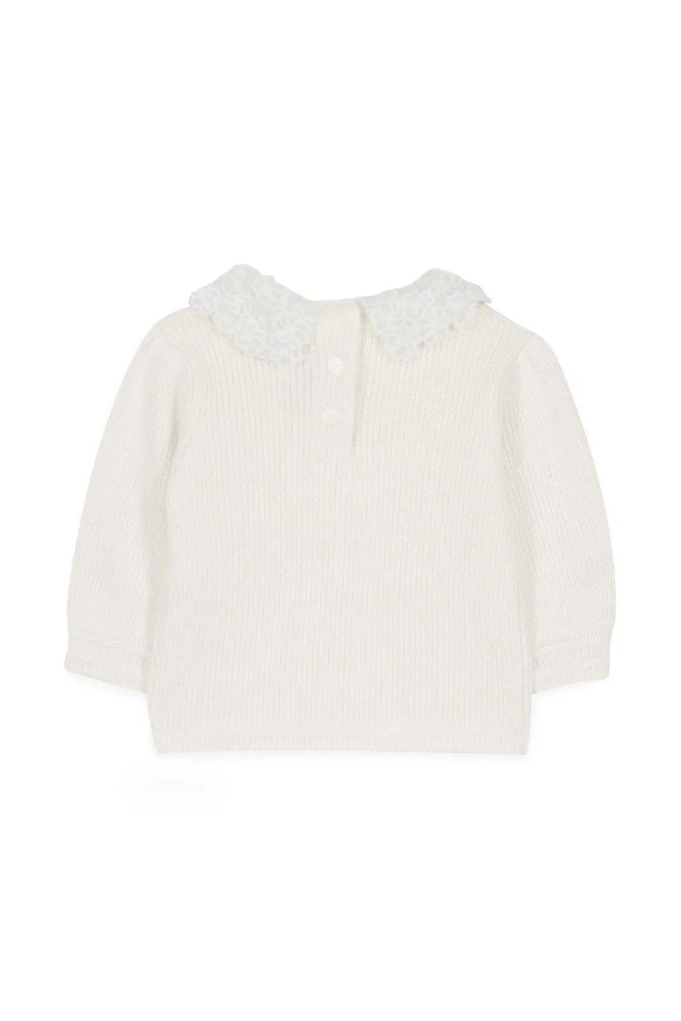 Mother of Pearl Lace Collar Baby Sweater