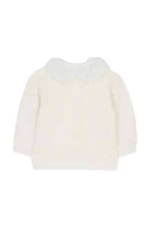 Mother of Pearl Lace Collar Baby Sweater