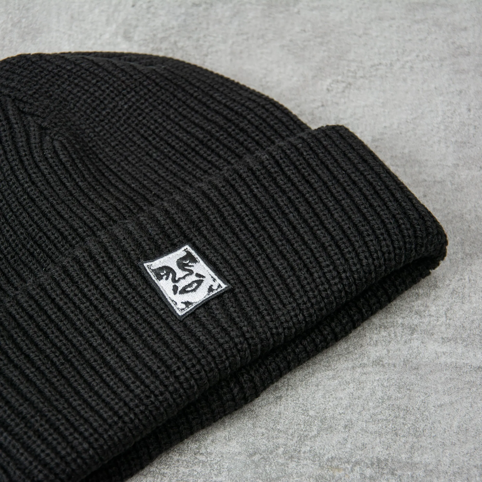 Obey Mid Icon Patch Cuff Beanie - Black