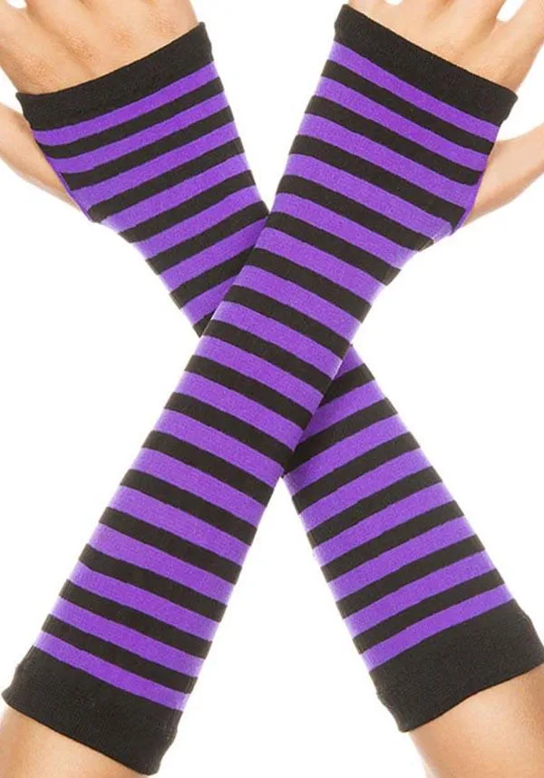 Opaque Striped [Black/Purple] | ARM WARMERS