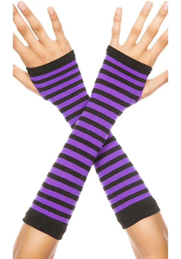 Opaque Striped [Black/Purple] | ARM WARMERS