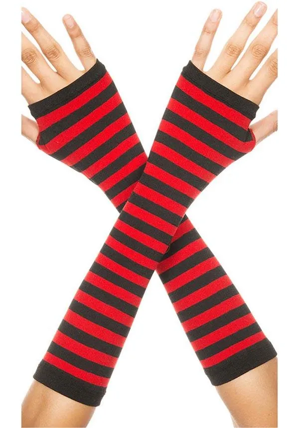 Opaque Striped [Black/Red] | ARM WARMERS