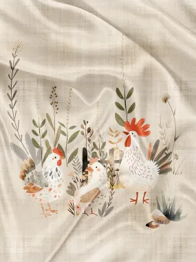 Panneau pour Serviette et Couverture Fermette de poule