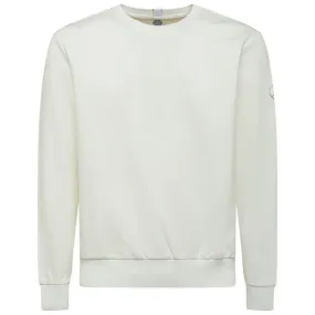 People Of Shibuya Chic White Tech Fabric Crewneck Sweater