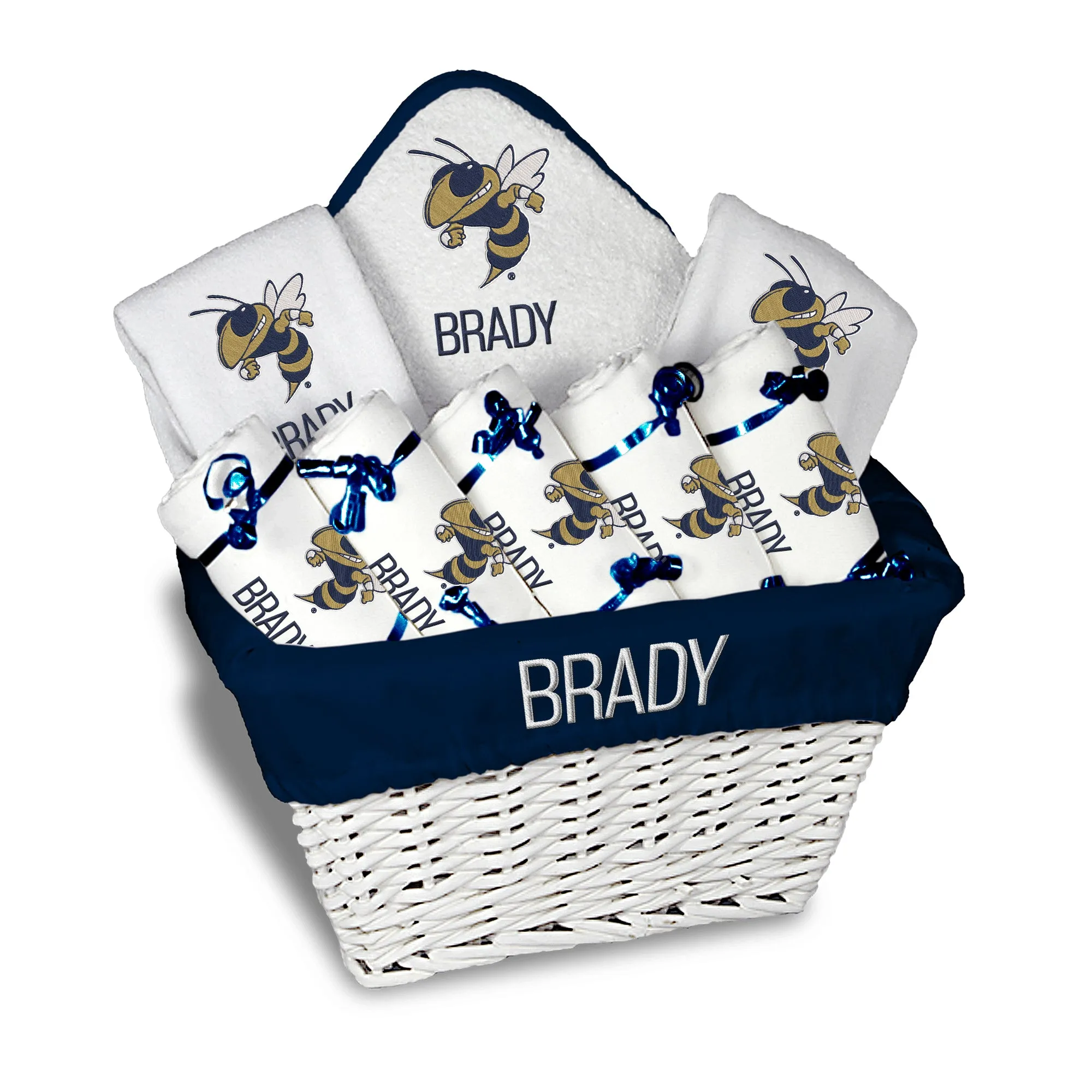 Personalized Georgia Tech Yellow Jackets Buzz Large Basket - 9 Items