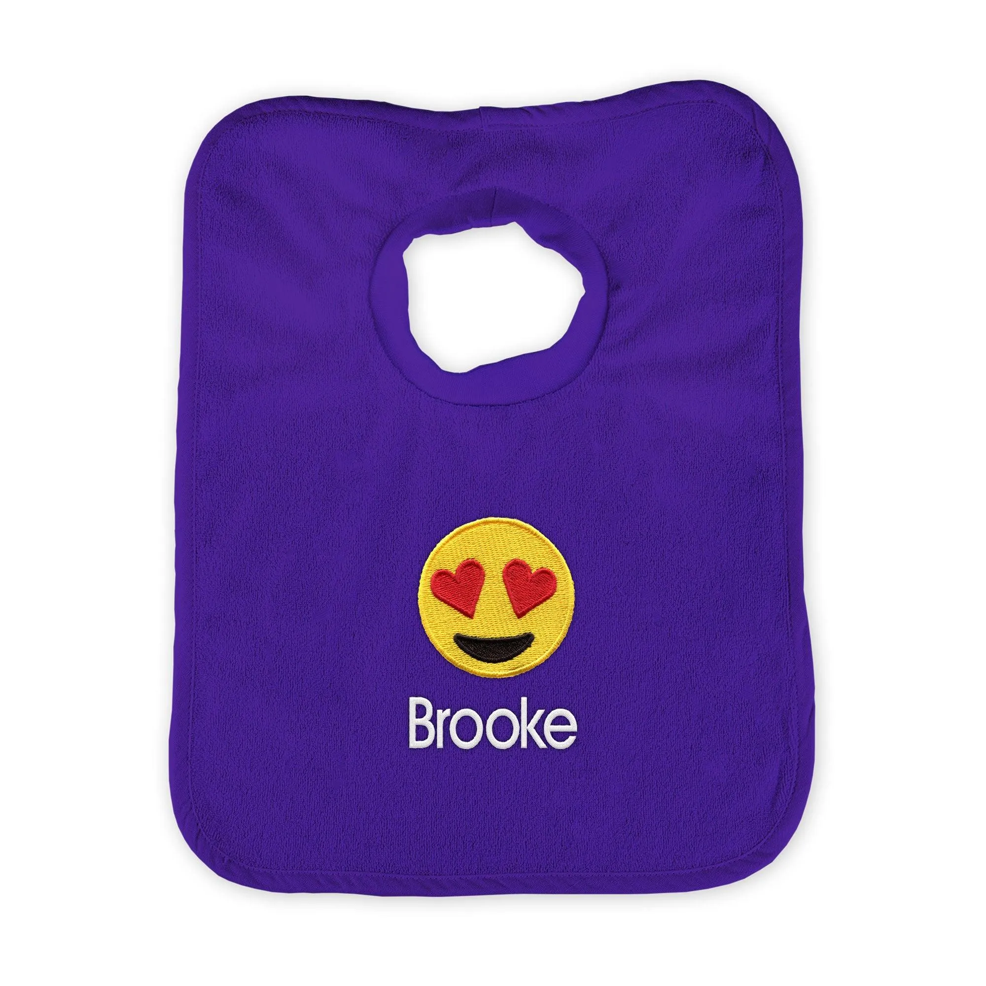 Personalized Heart Eyes Emoji Bib