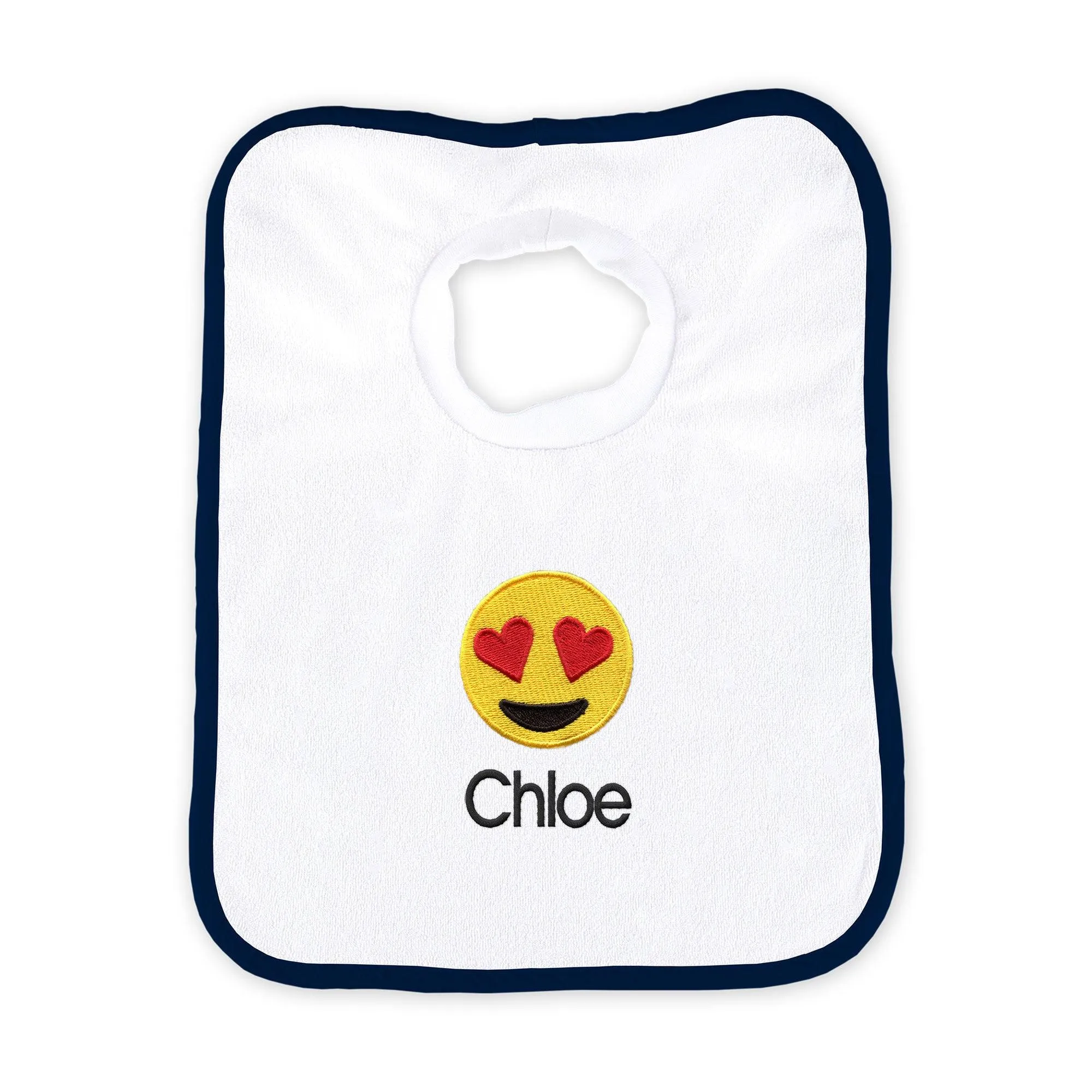 Personalized Heart Eyes Emoji Bib