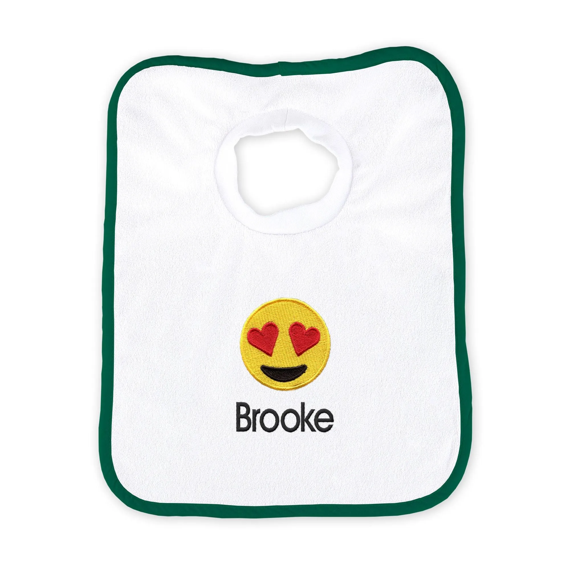 Personalized Heart Eyes Emoji Bib