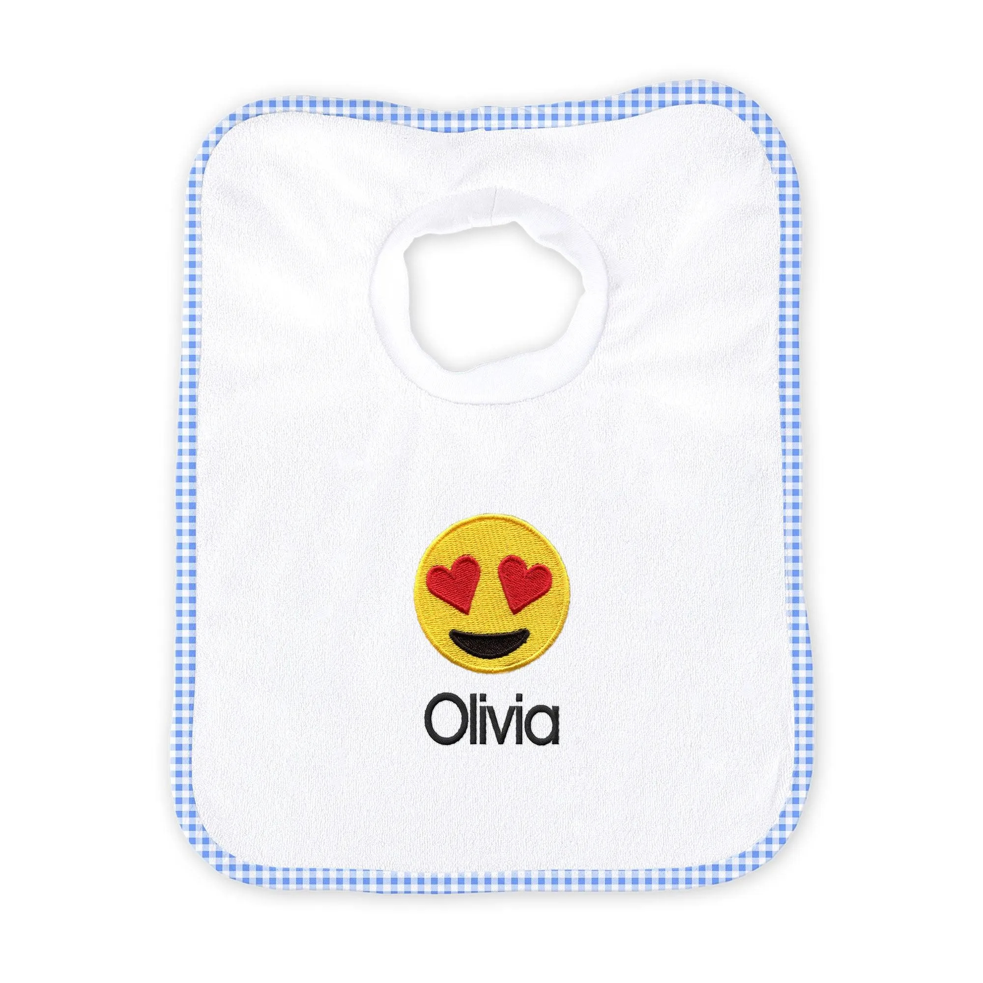 Personalized Heart Eyes Emoji Bib