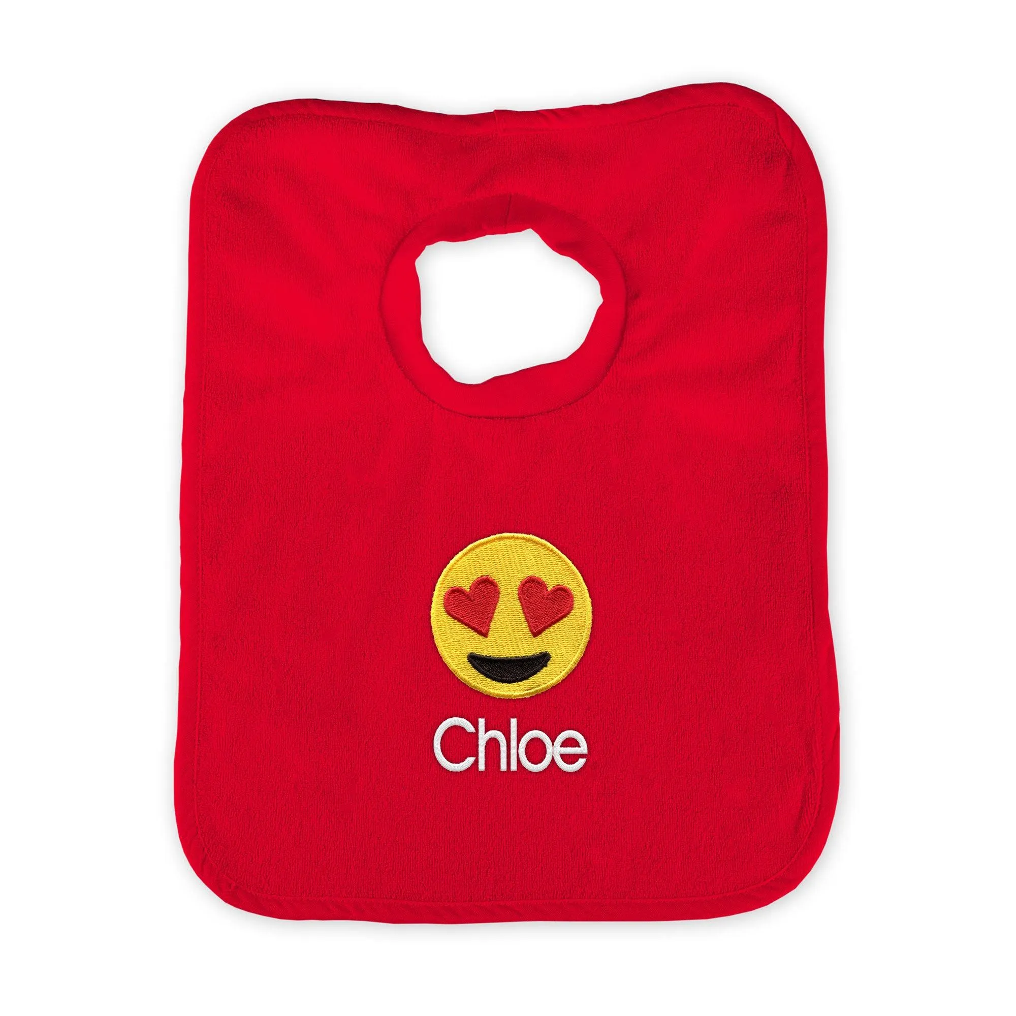 Personalized Heart Eyes Emoji Bib