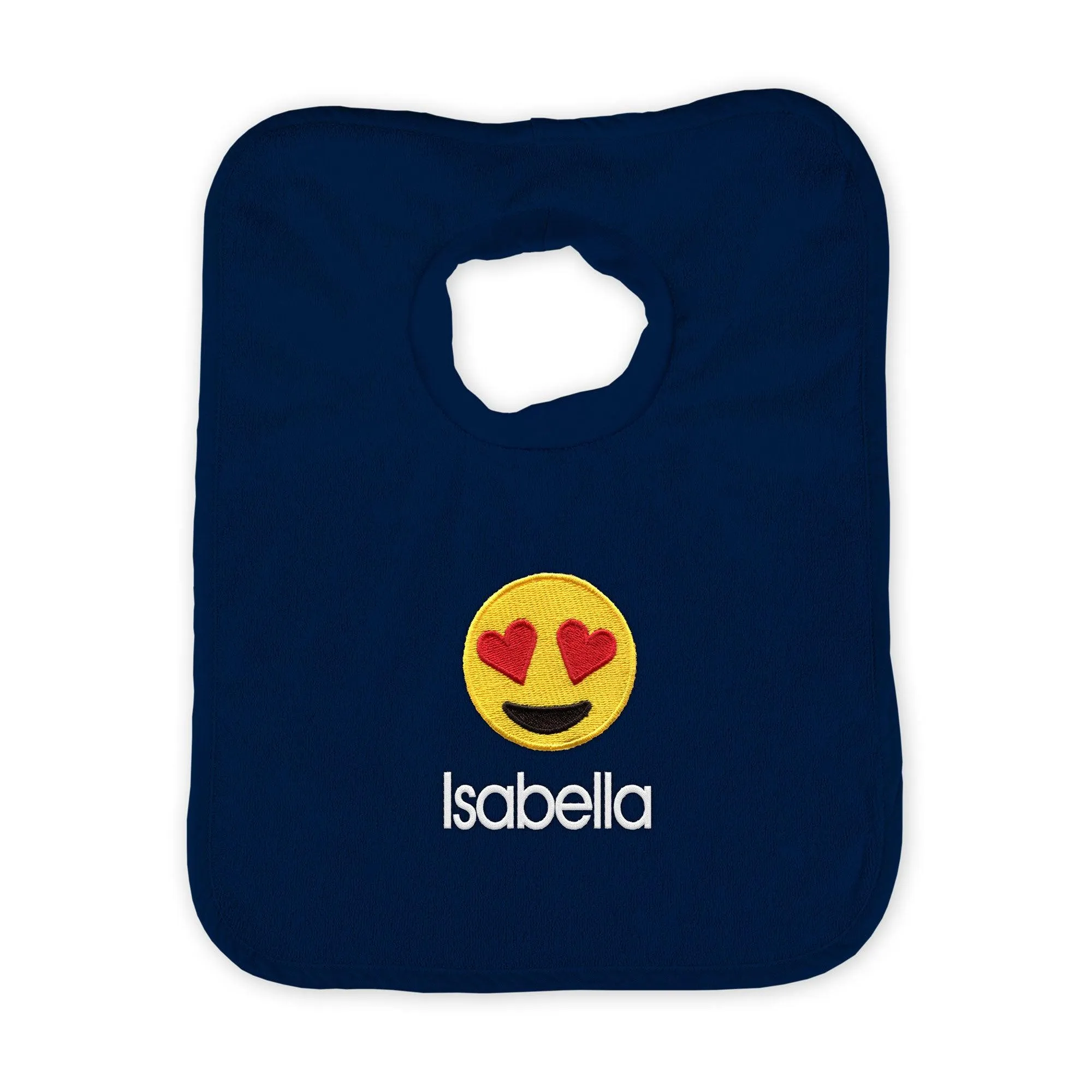 Personalized Heart Eyes Emoji Bib