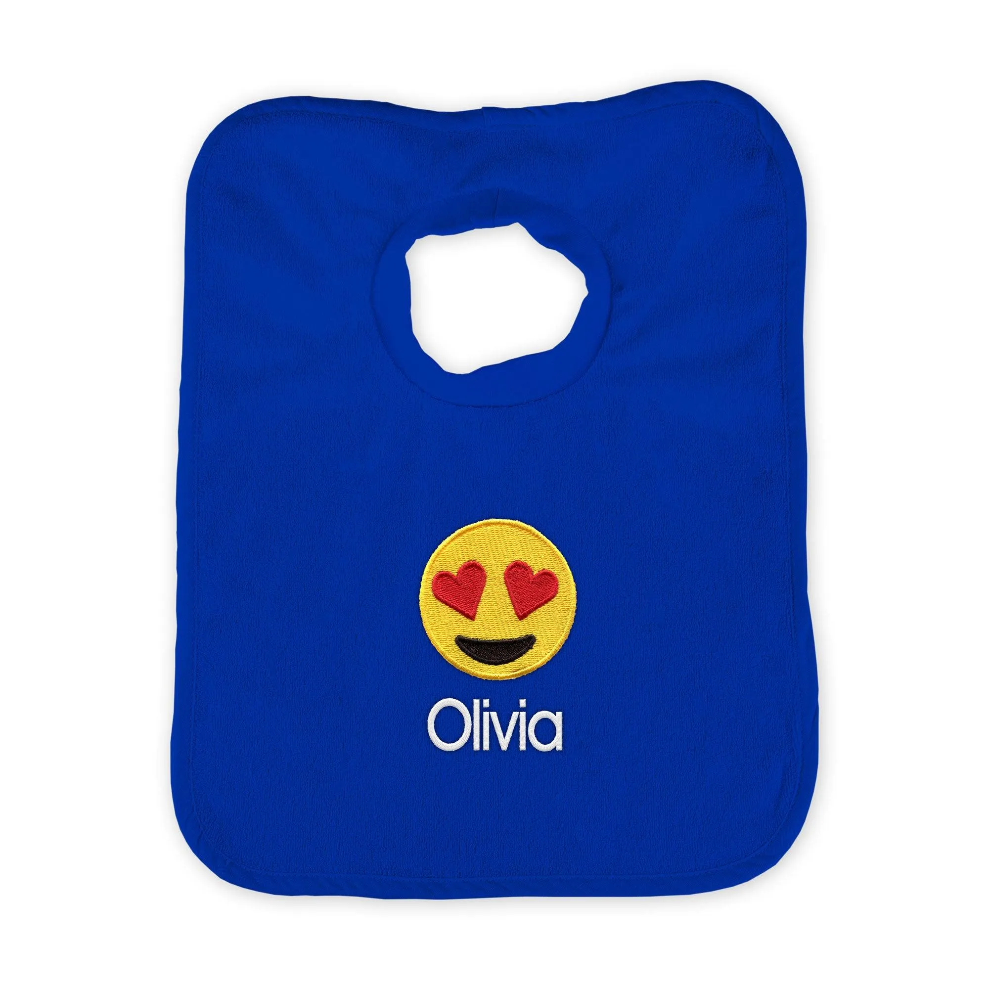 Personalized Heart Eyes Emoji Bib