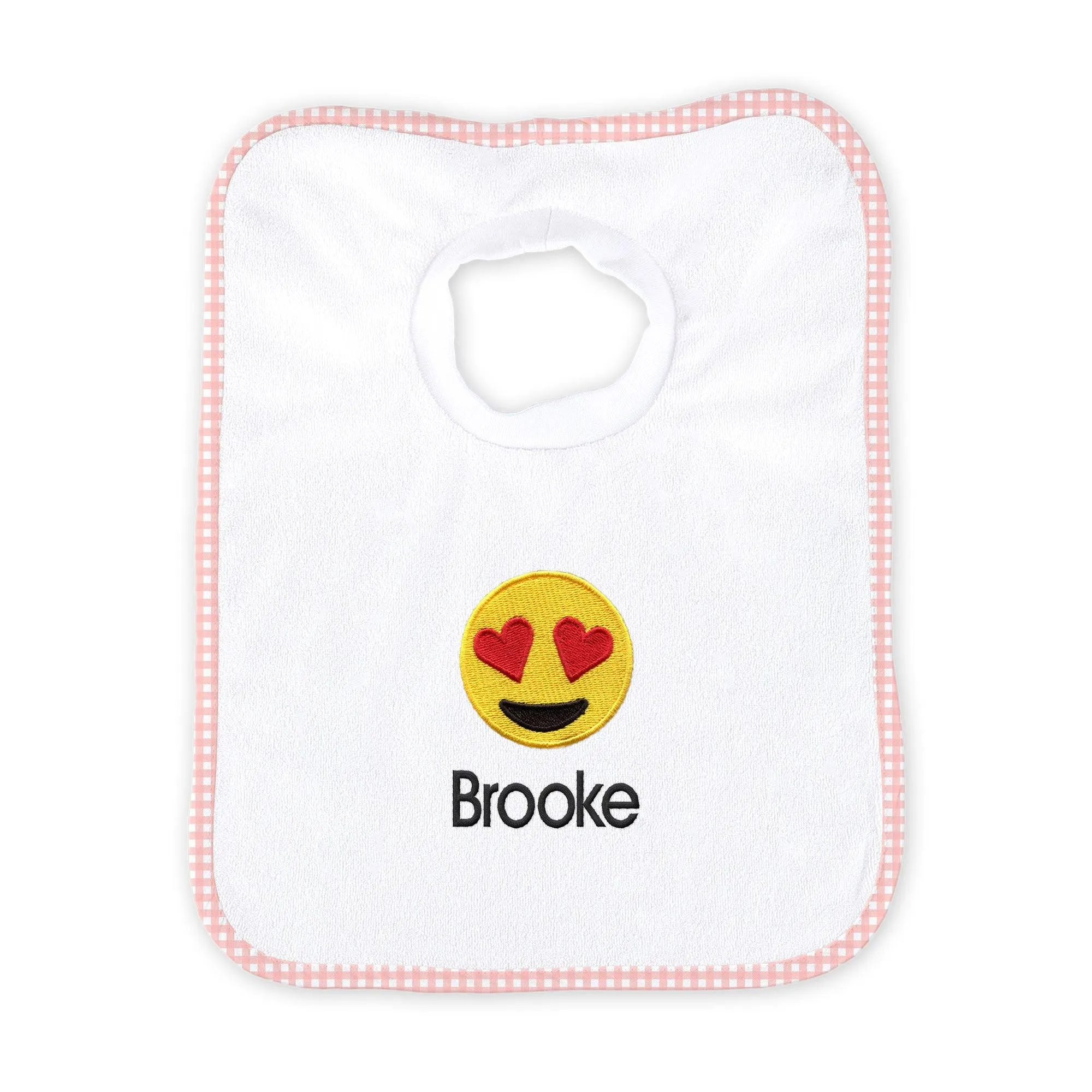 Personalized Heart Eyes Emoji Bib