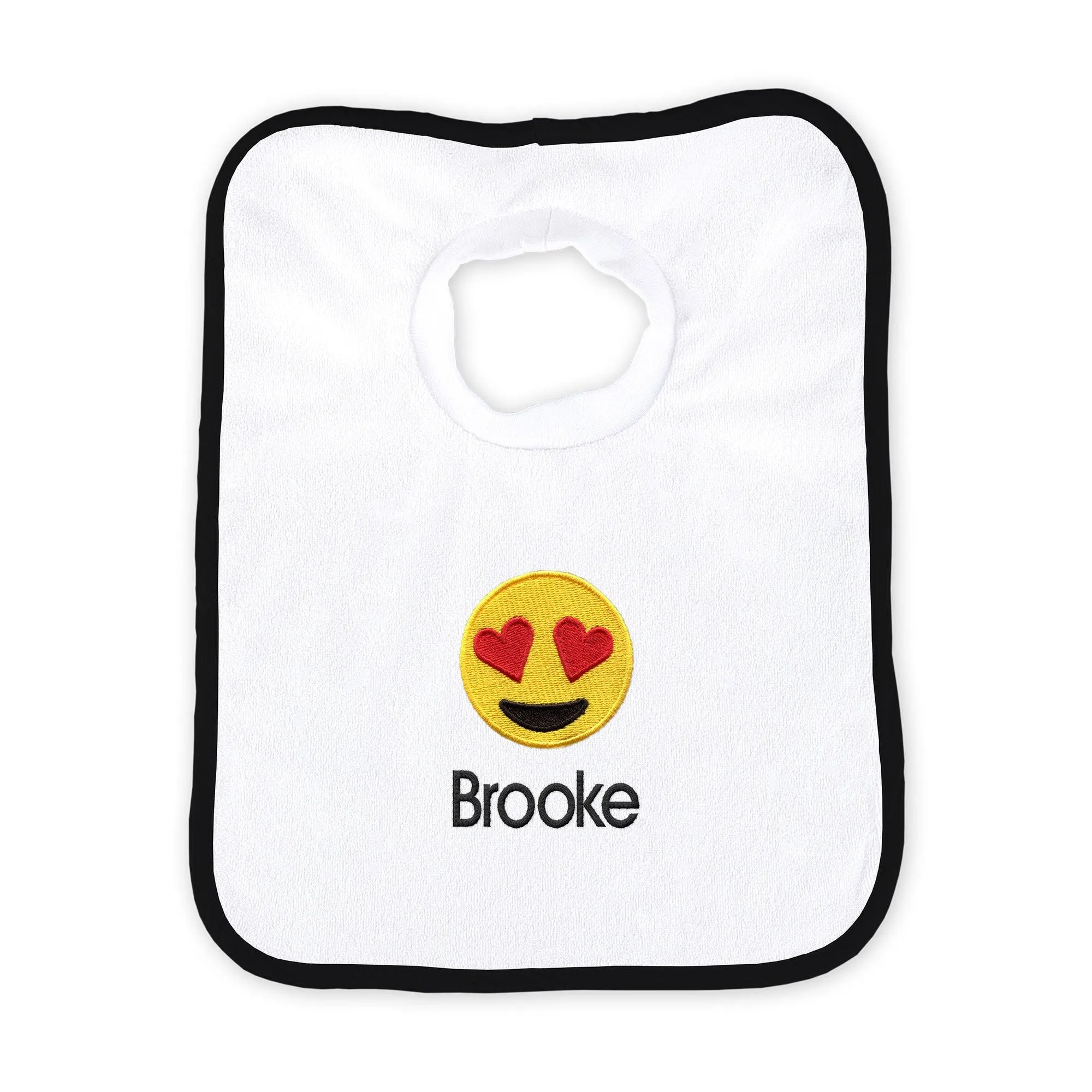 Personalized Heart Eyes Emoji Bib