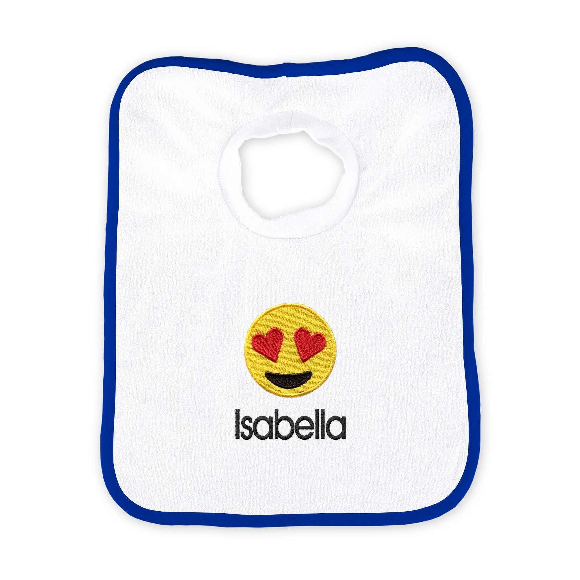 Personalized Heart Eyes Emoji Bib