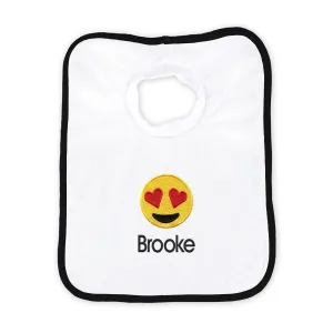 Personalized Heart Eyes Emoji Bib