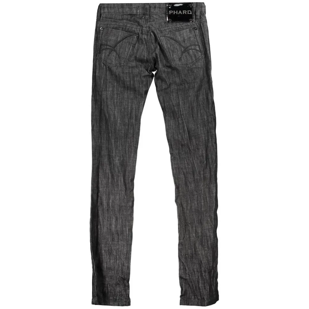 Phard Black Cotton Jeans & Pant