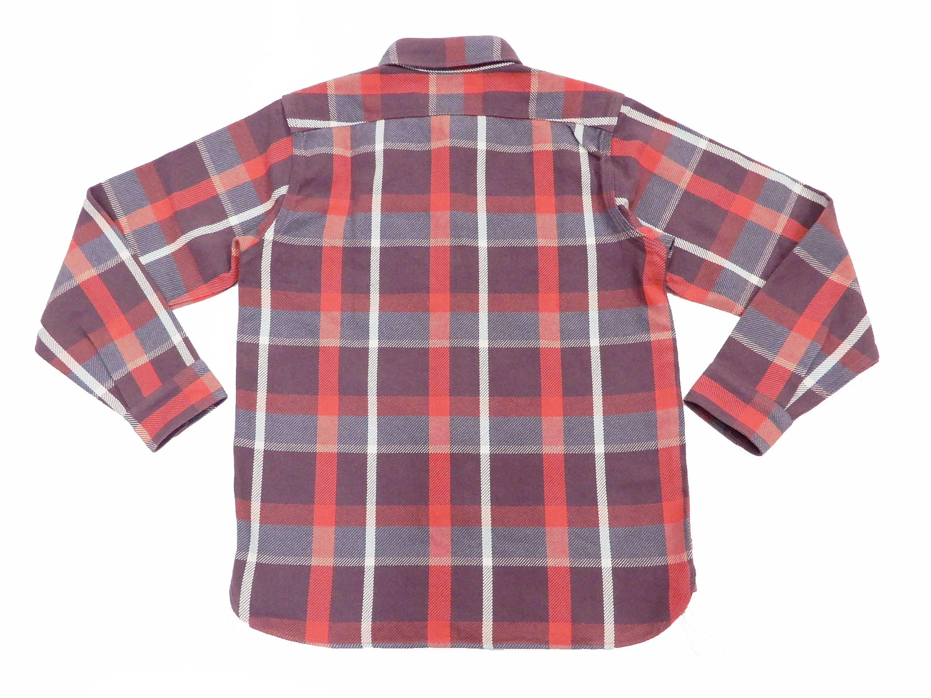 Pherrow's Plaid Flannel Shirt Mens Long Sleeve Checked Button Up Shirt 21W-720WS Purple/Red