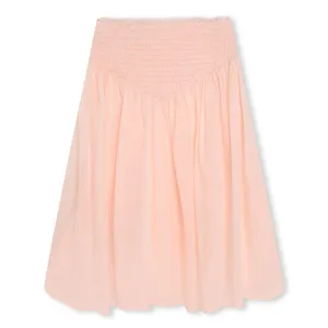 Pink Smocked Waist Maxi Skirt