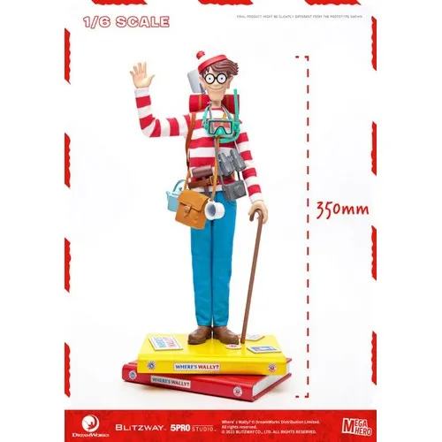 (PREORDER) 1:6 Where's Wally? - Wally Figure with Book Diorama Megahero Series Blitzway