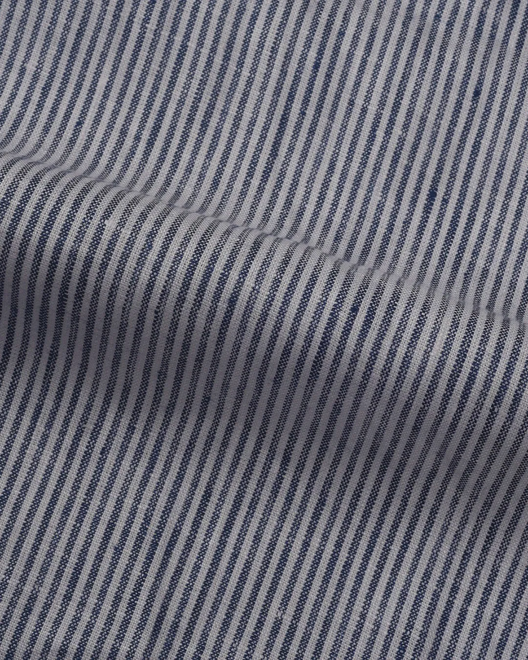 Pullover Shirt Blue White Stripes  Linen