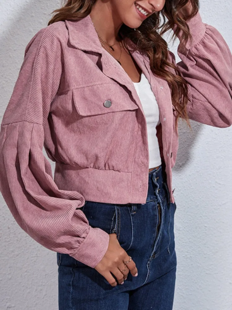 Purpdrank - Jacket Women Lantern Sleeve Single Breasted Short Coat Spring Autumn 2023 New Casual Street Style Jackets for Women Outwear Tops