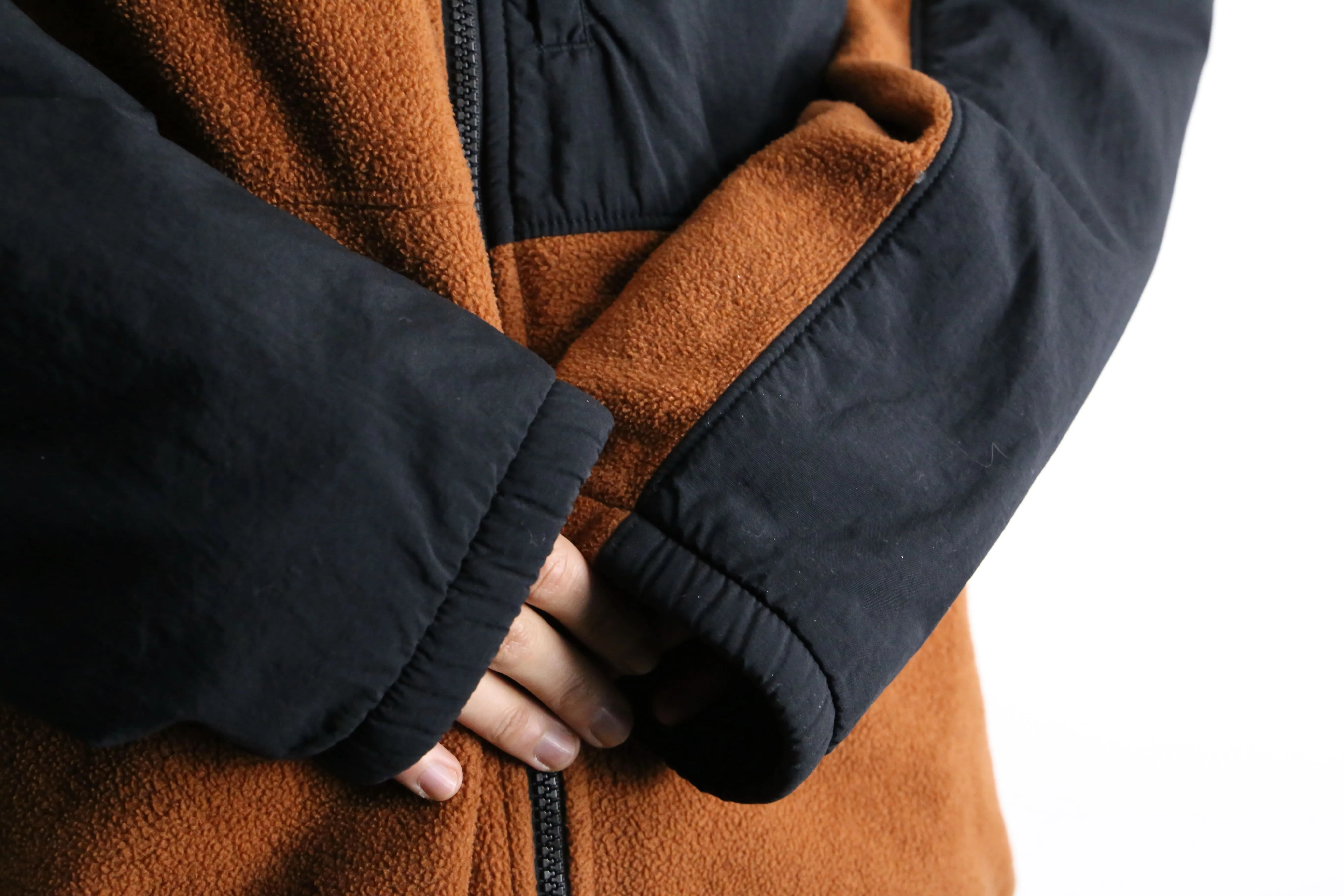 "Columbia" brown × black zip up fleece jacket