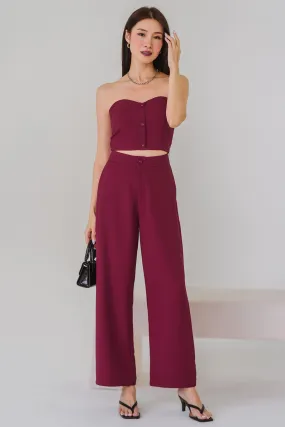 Rea Textured Tailored Pants (Wine)