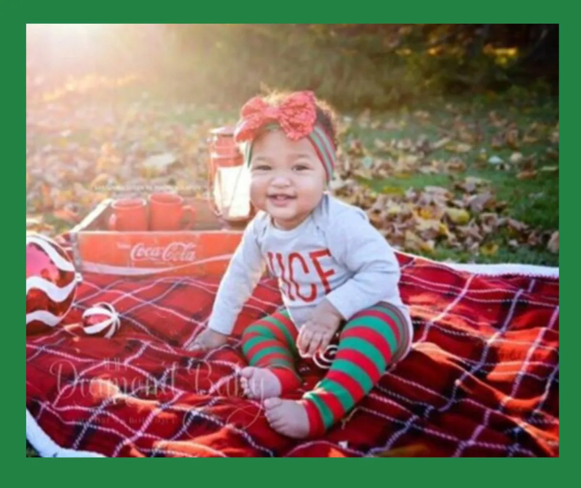 Red & Green Striped Christmas Leg Warmers, Baby Toddler