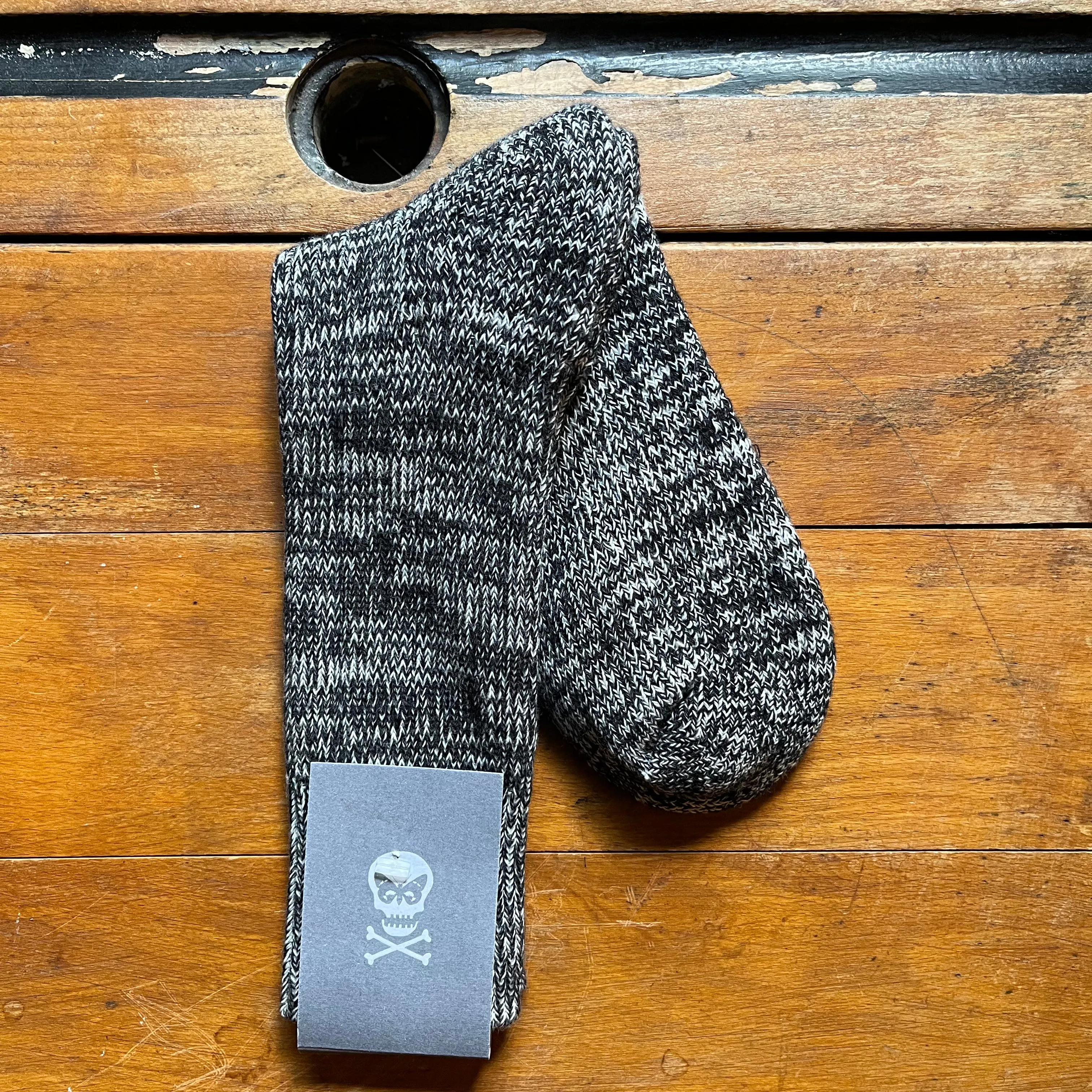 Regent - Padded Socks - Marled Cotton - Black