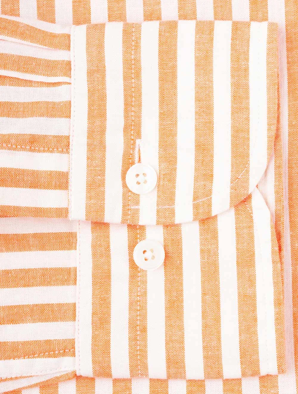 Regular Cotton Linen Stripe Shirt Apricot Orange