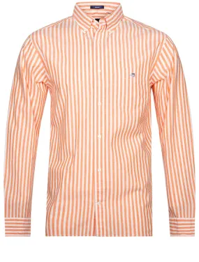 Regular Cotton Linen Stripe Shirt Apricot Orange