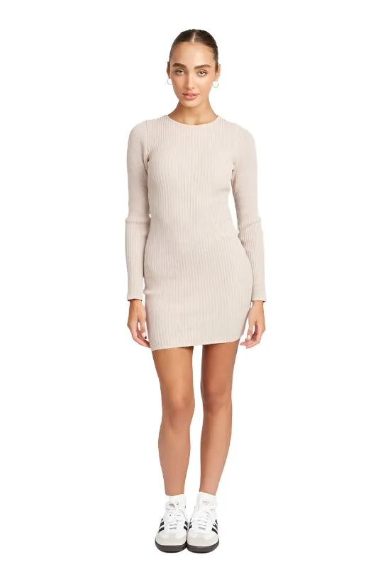 Ribbed Long Sleeve Mini Dress