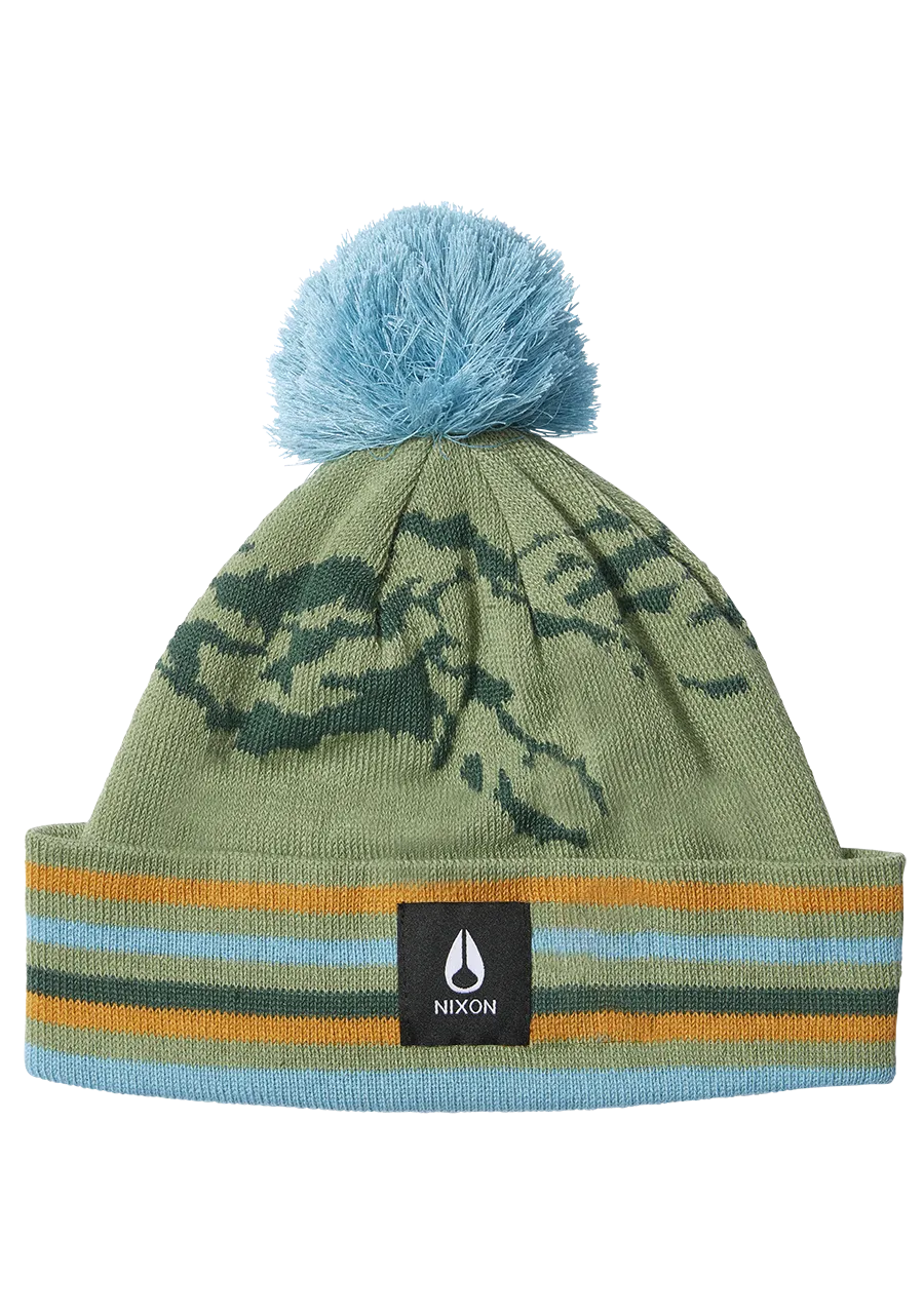 Ridge Pom Beanie - Jade / Multi